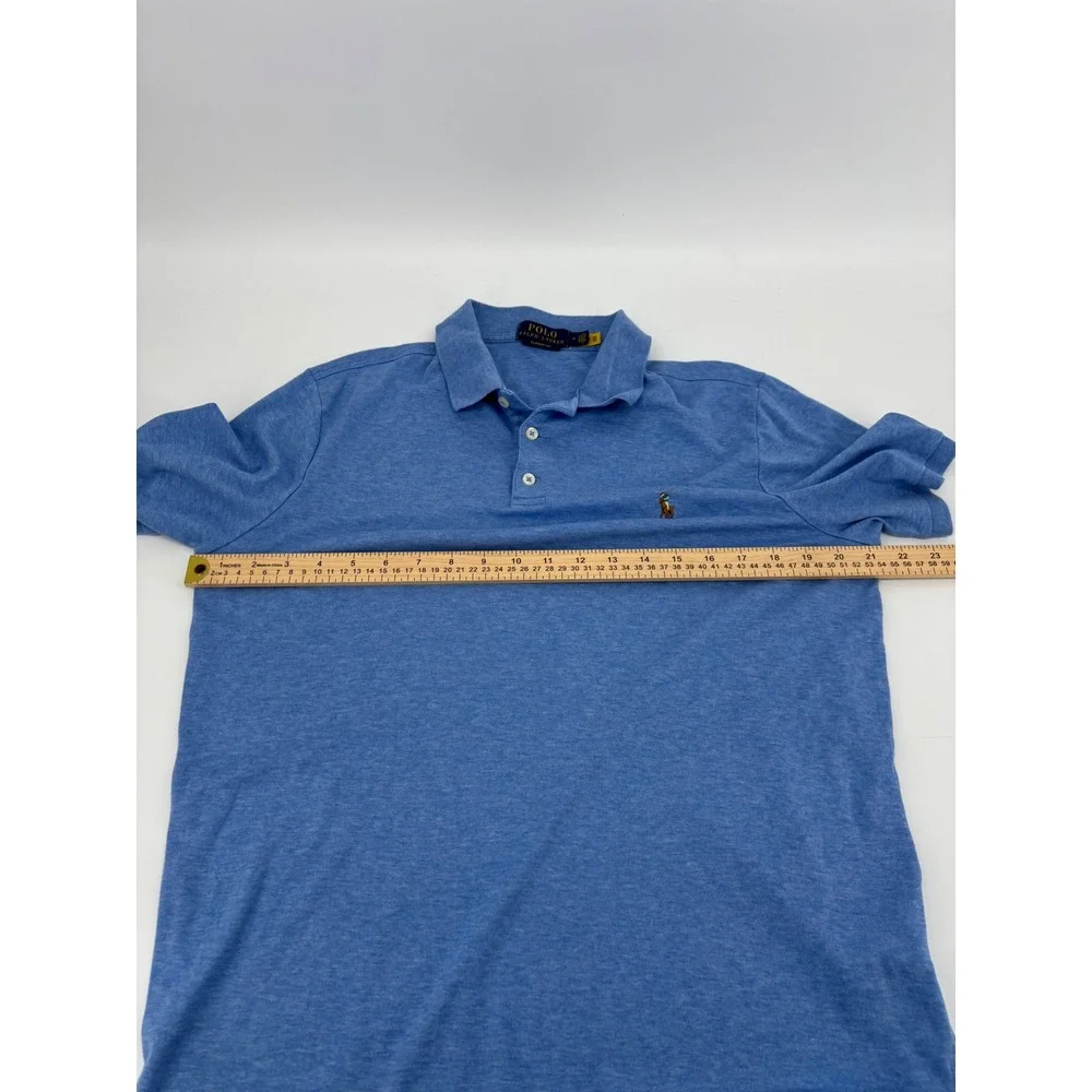 Polo Ralph Lauren Mens Classic Fit Short Sleeve Polo Shirt Blue Heather Medium